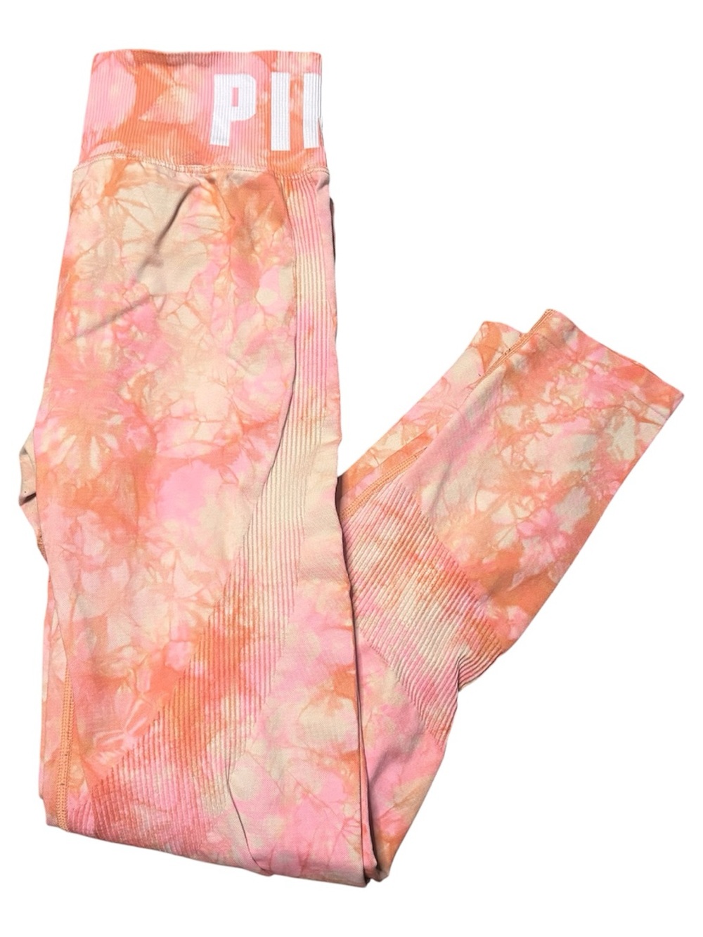 Share PINK ACTIVE Tie Dye Ribbed Leggings-Pink High Waisted Women's Medium